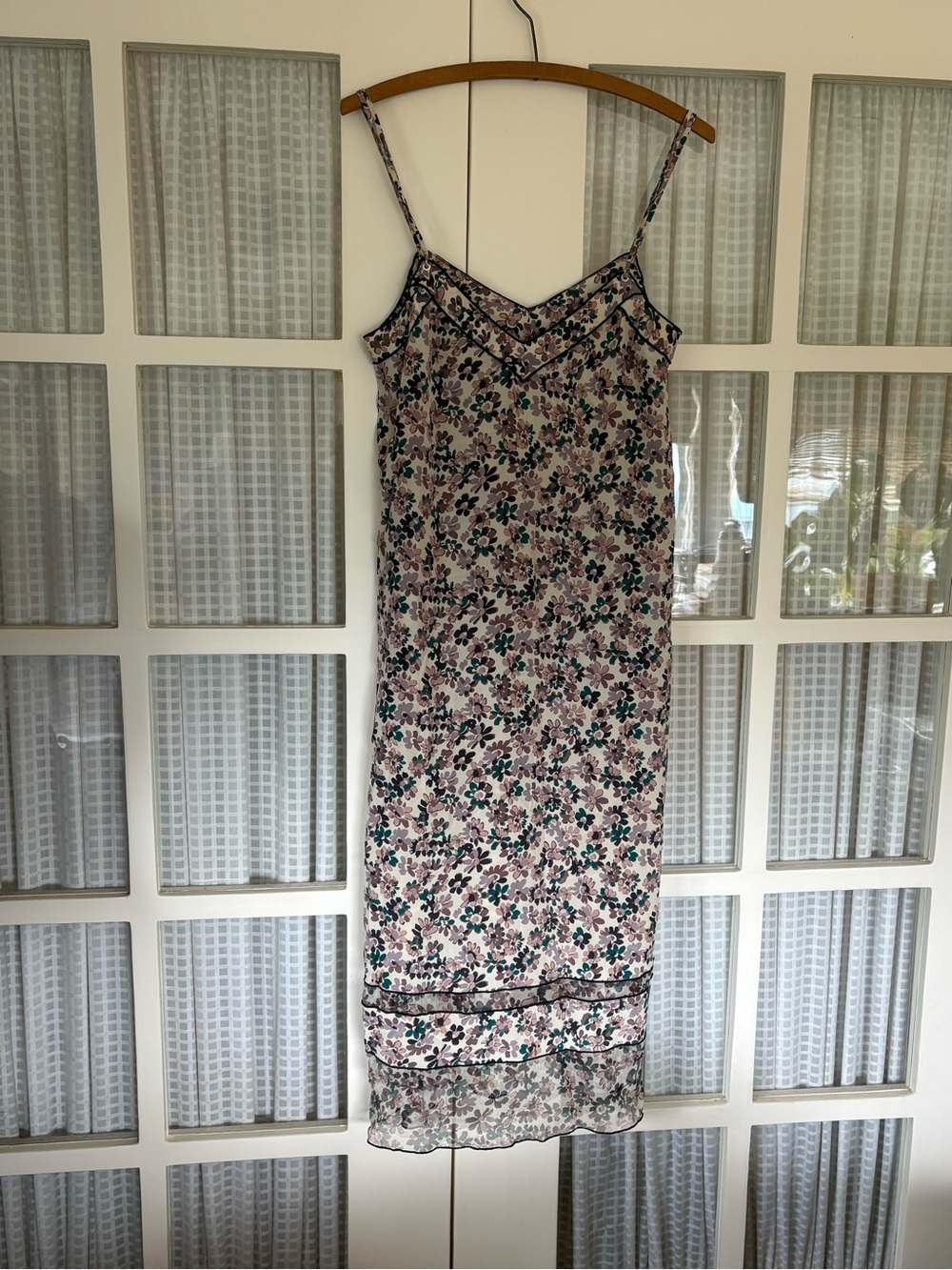rag & bone Blush Pink and Teal Floral Slip Top
